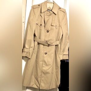 Quad Beige Trench Coat Men’s Size 38 Professional Full Length Coat & Belt